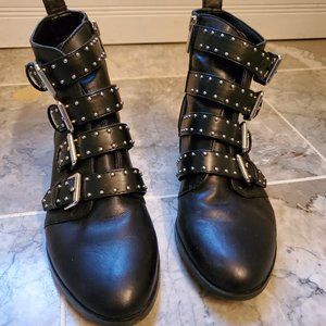 Vince Camuto 37.5 (Euro) 7/7.5 punk black booties